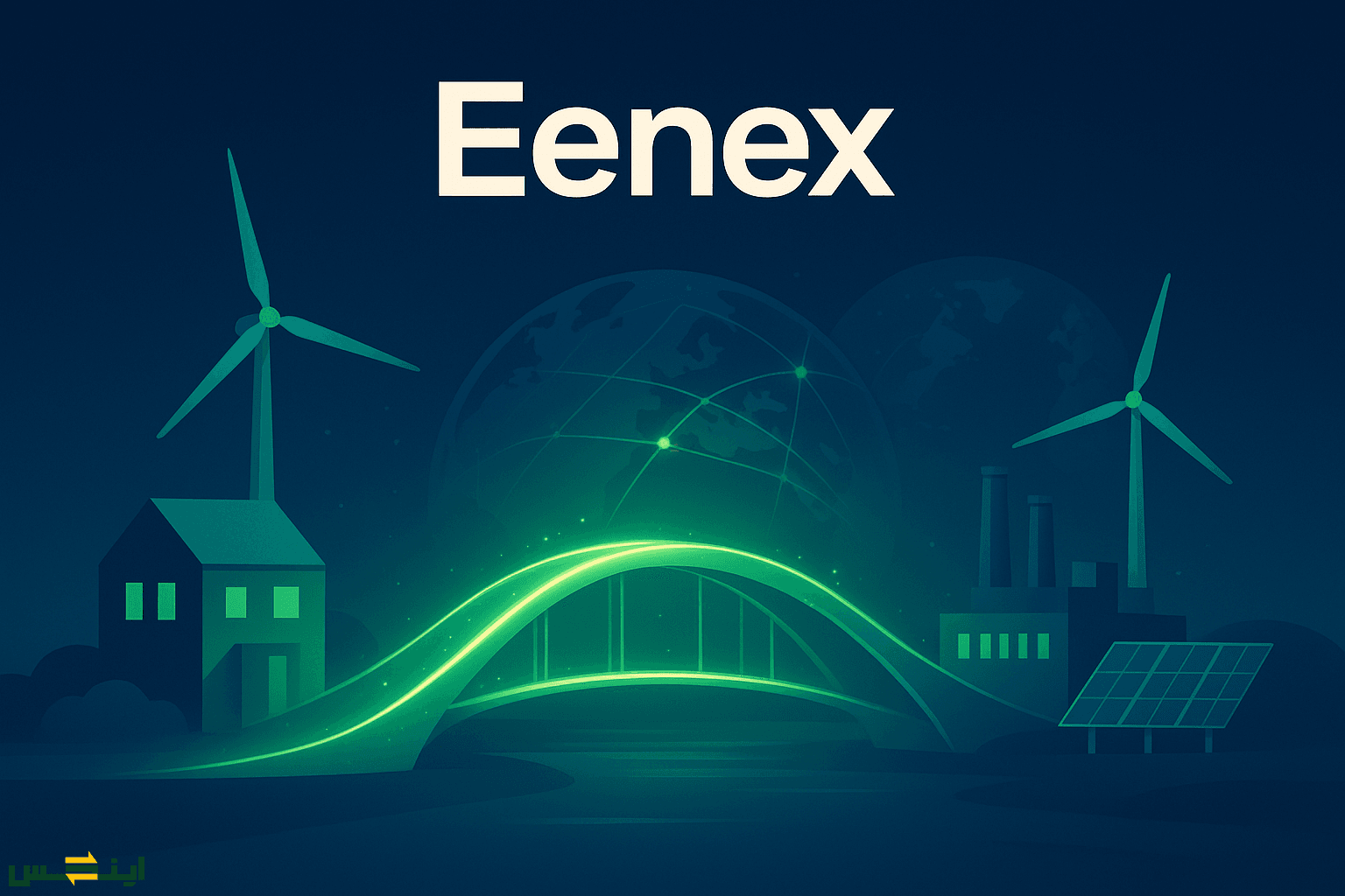 Solar panels in desert landscape